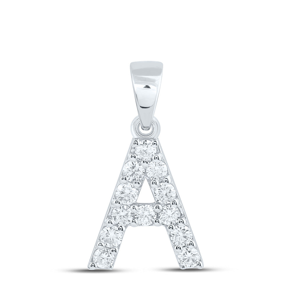 10k White Gold 0.375 CTW Lab Grown Diamond Fashion Initial "A" Pendant