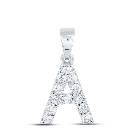 10k White Gold 0.375 CTW Lab Grown Diamond Fashion Initial "A" Pendant