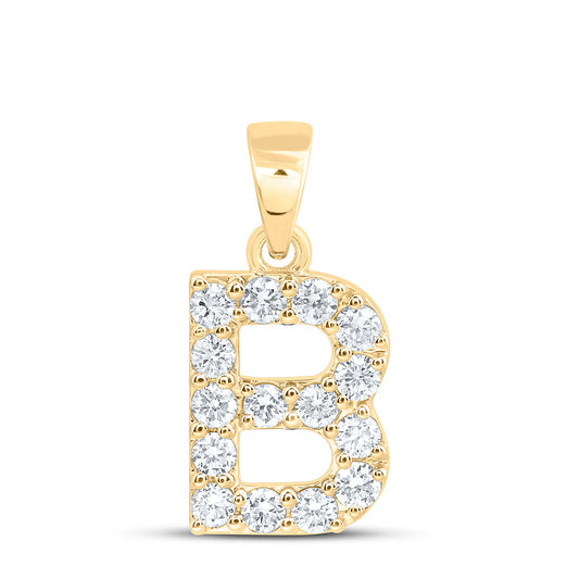 10k Yellow Gold 0.5 CTW Lab Grown Diamond Fashion Initial "B" Pendant