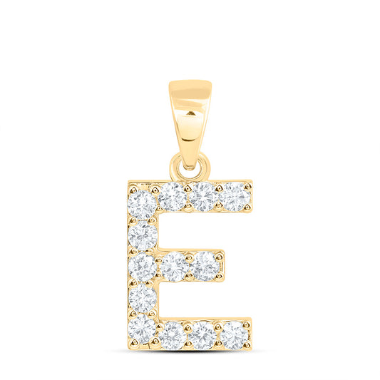 10k Yellow Gold 0.375 CTW Lab Grown Diamond Fashion Initial "E" Pendant