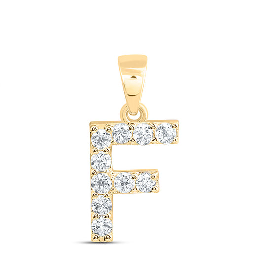 10k Yellow Gold 0.33 CTW Lab Grown Diamond Fashion Initial "F" Pendant