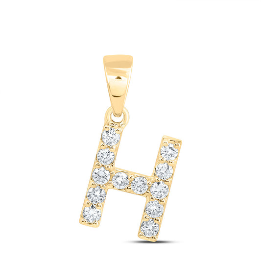 10k Yellow Gold 0.375 CTW Lab Grown Diamond Fashion Initial "H" Pendant