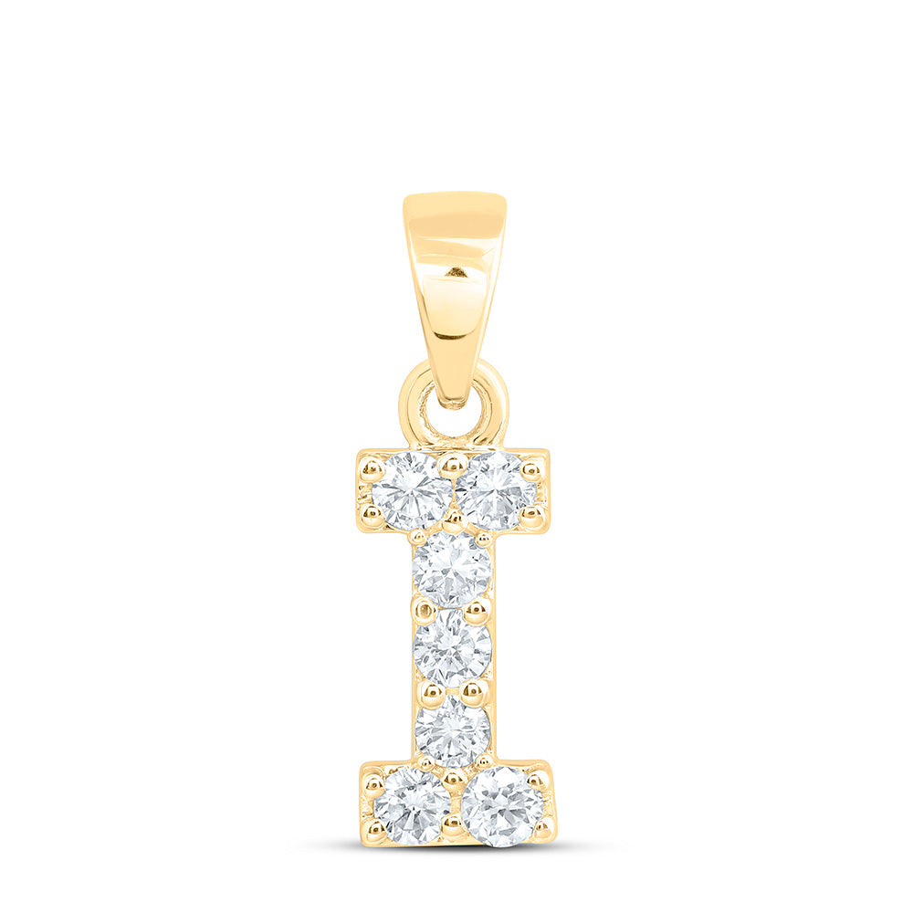 10k Yellow Gold 0.2 CTW Lab Grown Diamond Fashion Initial "I" Pendant