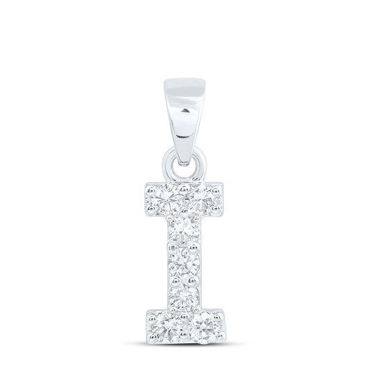 10k White Gold 0.2 CTW Lab Grown Diamond Fashion Initial "I" Pendant