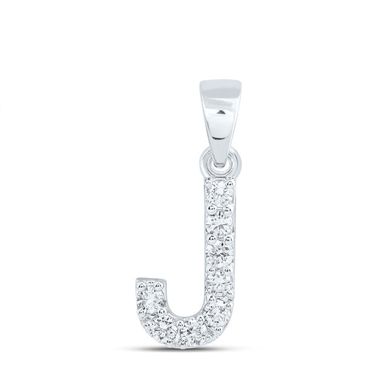10k White Gold 0.25 CTW Lab Grown Diamond Fashion Initial "J" Pendant