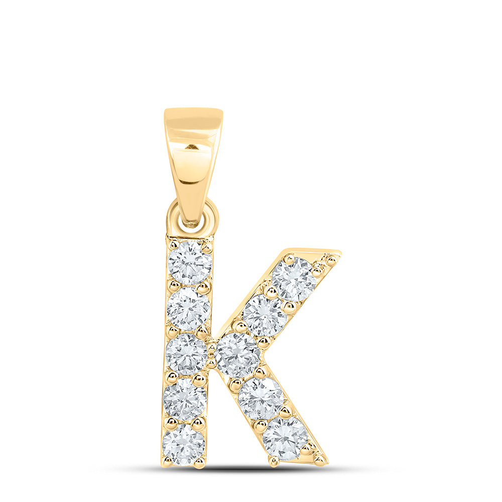 10k Yellow Gold 0.375 CTW Lab Grown Diamond Fashion Initial "K" Pendant