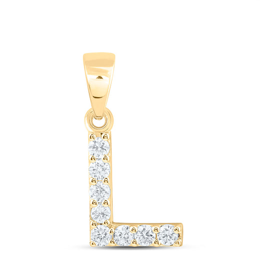 10k Yellow Gold 0.25 CTW Lab Grown Diamond Fashion Initial "L" Pendant