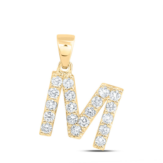 10k Yellow Gold 0.625 CTW Lab Grown Diamond Fashion Initial "M" Pendant