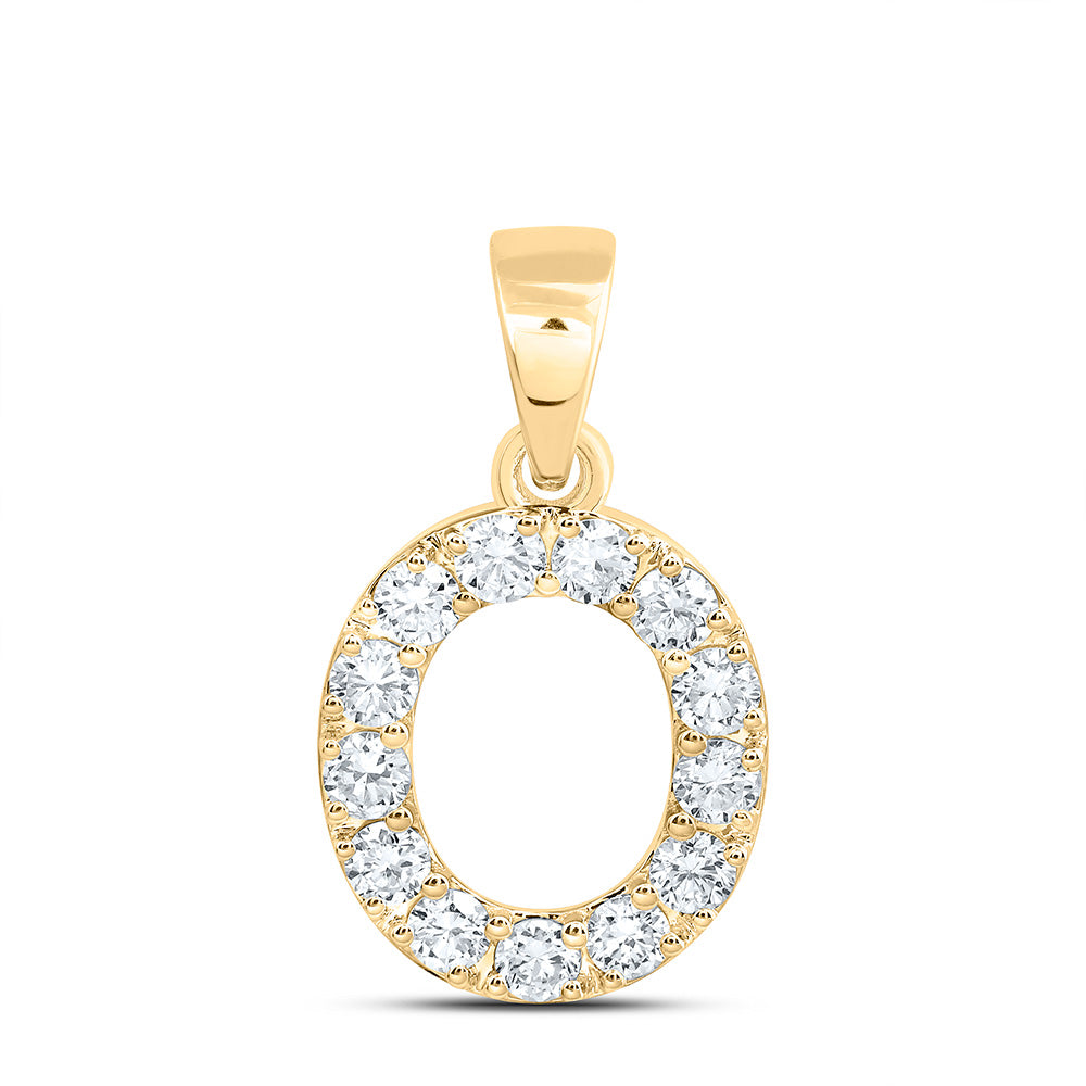 10k Yellow Gold 0.375 CTW Lab Grown Diamond Fashion Initial "O" Pendant