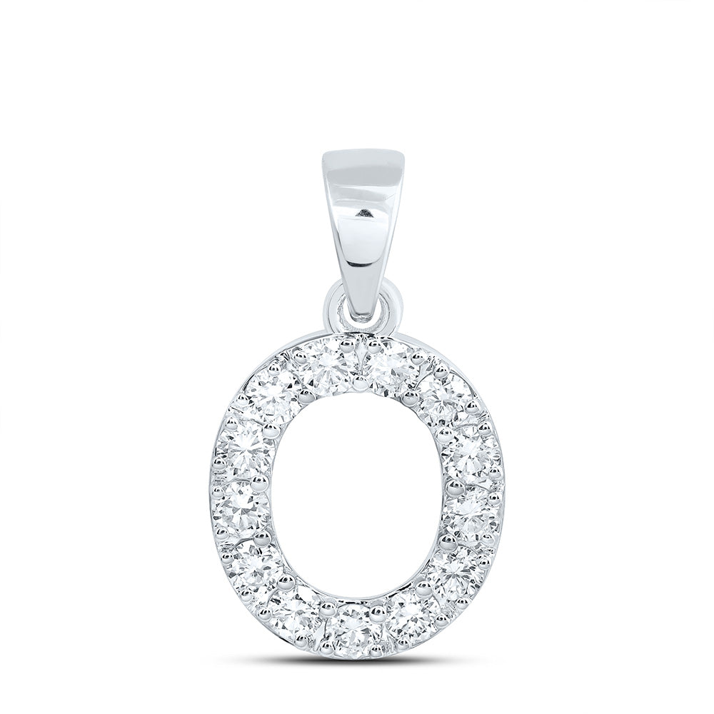 10k White Gold 0.375 CTW Lab Grown Diamond Fashion Initial "O" Pendant