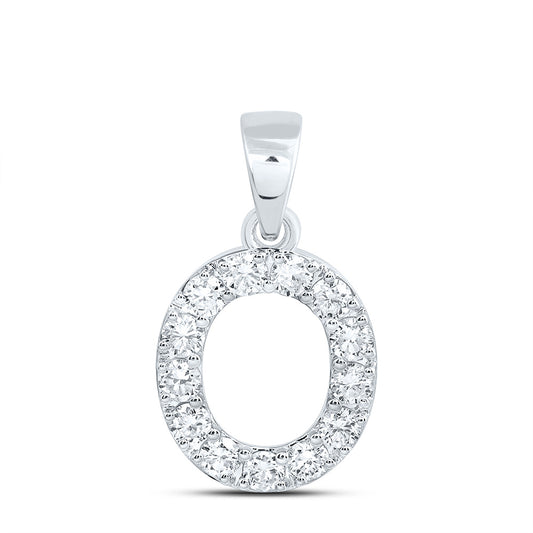 10k White Gold 0.375 CTW Lab Grown Diamond Fashion Initial "O" Pendant