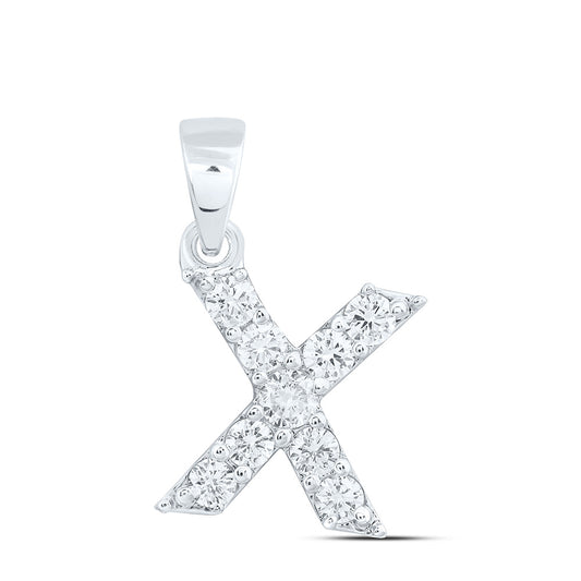 10k White Gold 0.375 CTW Lab Grown Diamond Fashion Initial "X" Pendant