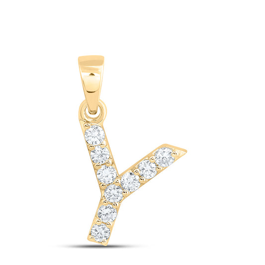 10k Yellow Gold 0.25 CTW Lab Grown Diamond Fashion Initial "Y" Pendant
