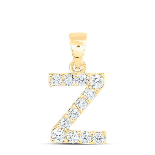 10k Yellow Gold 0.375 CTW Lab Grown Diamond Fashion Initial "Z" Pendant