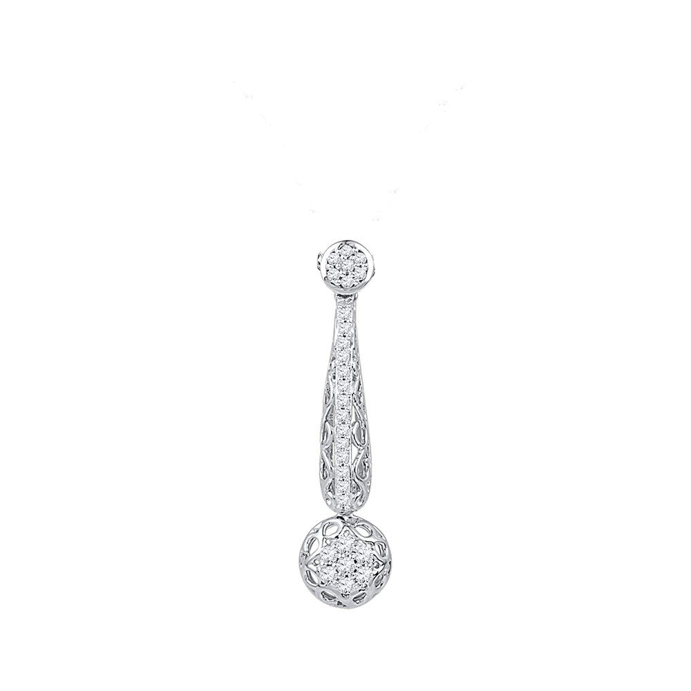 0.33 Ctw Natural Diamond Teardrop Fashion Pendant in 10k White Gold