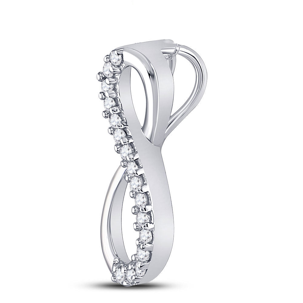 0.1 Ctw Natural Diamond Infinity Gift Pendant in 10k White Gold