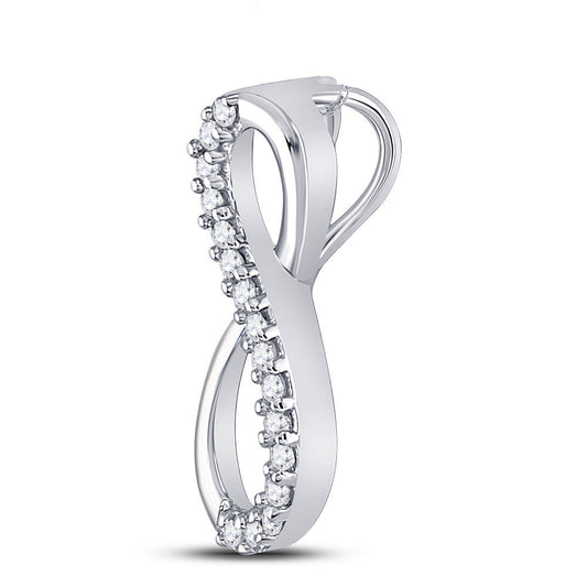 0.1 Ctw Natural Diamond Infinity Gift Pendant in 10k White Gold