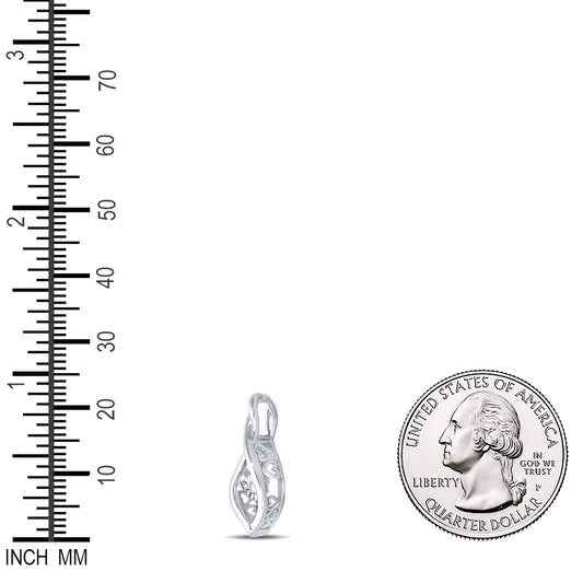 0.03 Ctw Natural Diamond Marquies Center Pendant in Sterling Silver