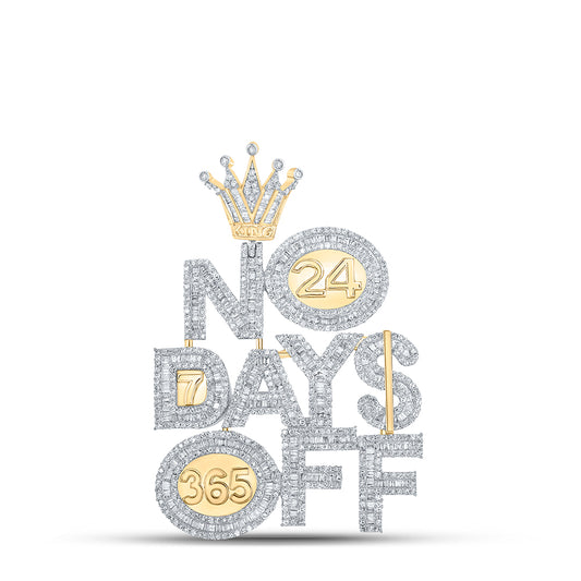 3.41 Ctw Natural Diamond 24h No Days Off 365 Pendant in 10k Yellow Gold