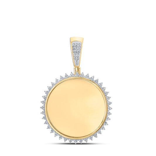 0.4 Ctw Natural Diamond Memory Picture Frame Pendant in 10k Yellow Gold