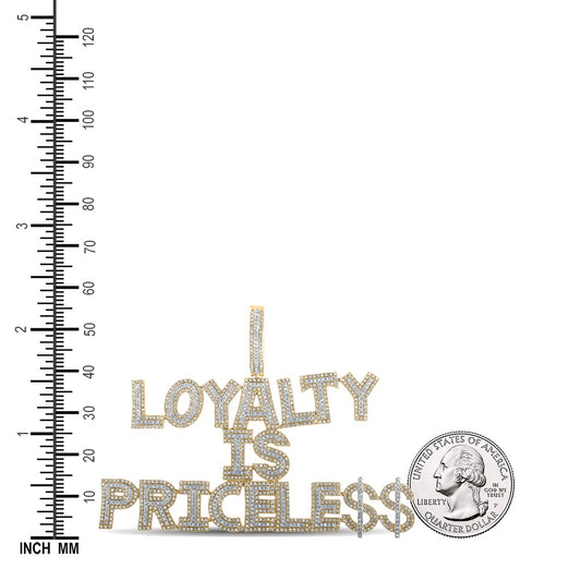 2.84 Ctw Natural Diamond Loyalty Is Pricesless Dollar Sign Pendant in 10k Yellow Gold