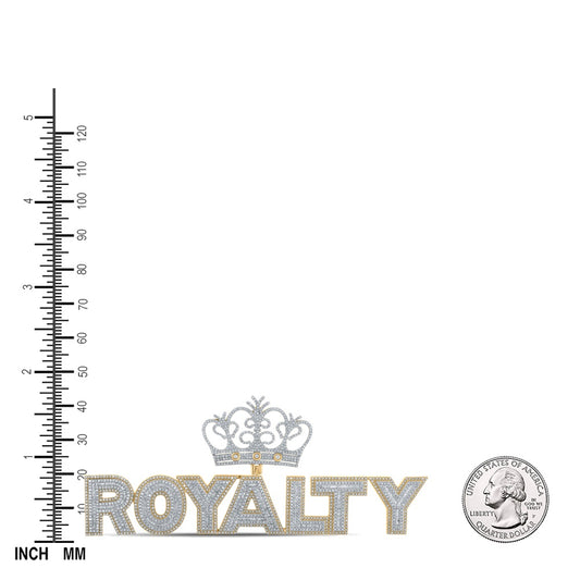 4.68 Ctw Natural Diamond Royalty Nameplate Pendant in 10k Yellow Gold