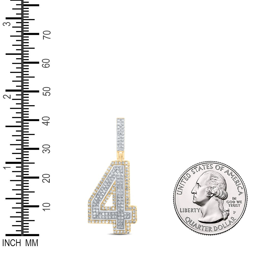 1.27 Ctw Natural Diamond Block Number Eight 4 Pendant in 10k Two-tone Gold
