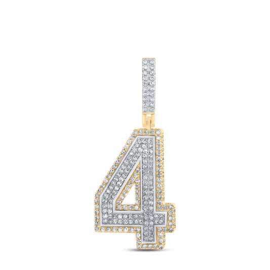 1.27 Ctw Natural Diamond Block Number Eight 4 Pendant in 10k Two-tone Gold