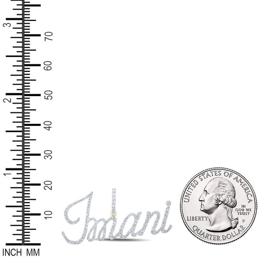 0.78 Ctw Natural Diamond Imani Nameplate Pendant in 10k Yellow Gold