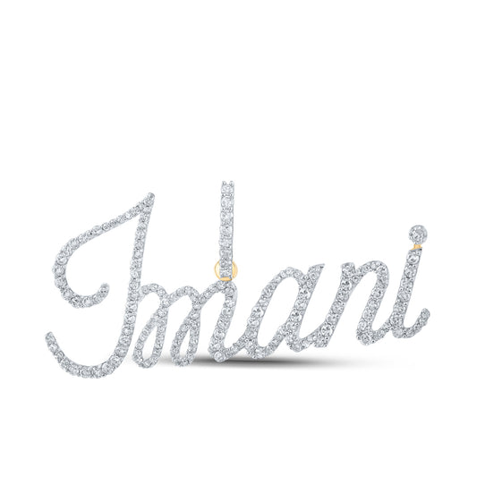 0.78 Ctw Natural Diamond Imani Nameplate Pendant in 10k Yellow Gold