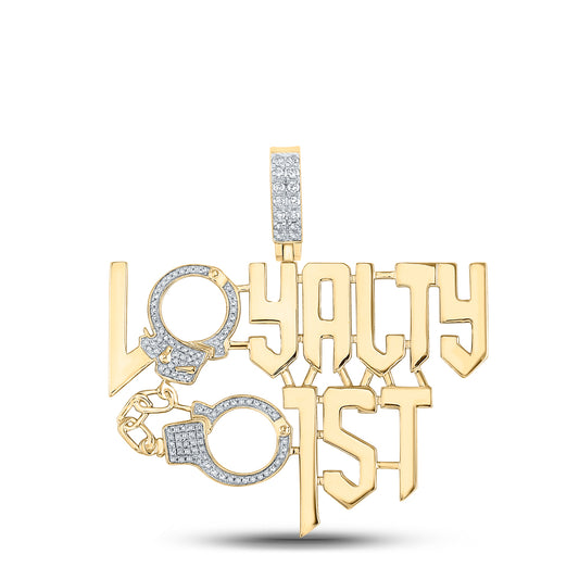 0.53 Ctw Natural Diamond Loyalty 1st Hand Cuff Pendant in 14k Yellow Gold