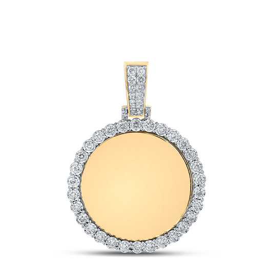 0.8 Ctw Natural Diamond One Row Tennis Memory Picture Frame Pendant in 14k Yellow Gold
