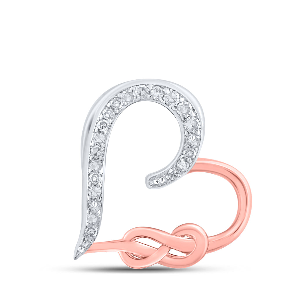 0.05 Ctw Natural Diamond Inifity Open Heart Pendant in Sterling Silver