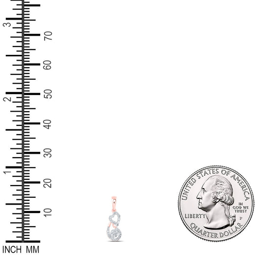 0.22 Ctw Natural Diamond Heart Teardrop Gift Pendant in 10k Rose Gold