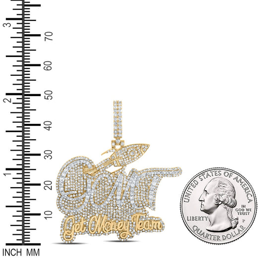 3.75 Ctw Natural Diamond GMT Get Money Team Pendant in 10k Yellow Gold