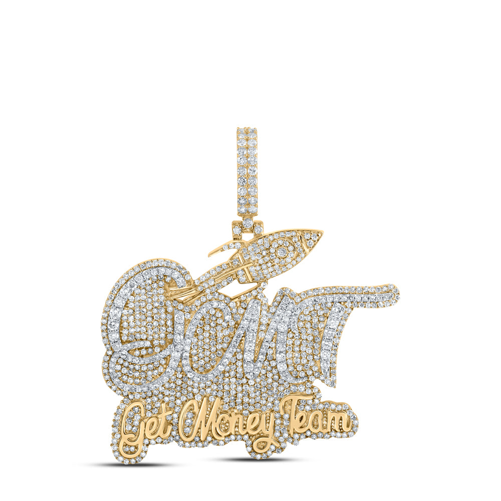 3.75 Ctw Natural Diamond GMT Get Money Team Pendant in 10k Yellow Gold