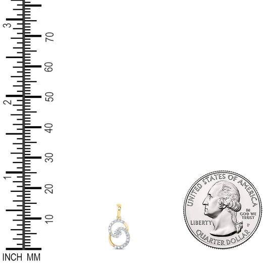 0.26 Ctw Natural Diamond Fashion Pendant in 10k Yellow Gold
