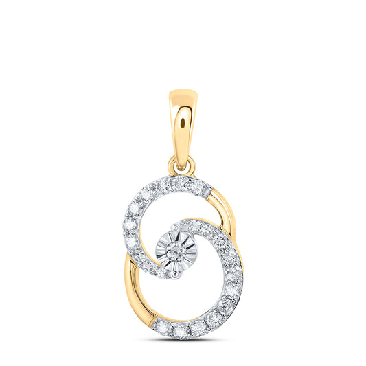 0.26 Ctw Natural Diamond Fashion Pendant in 10k Yellow Gold