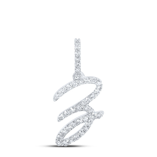 0.17 Ctw Natural Diamond Initial Letter Z Pendant in 10k White Gold