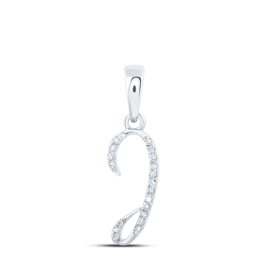 0.06 Ctw Natural Diamond Designer Initial Letter I Pendant in 10k White Gold