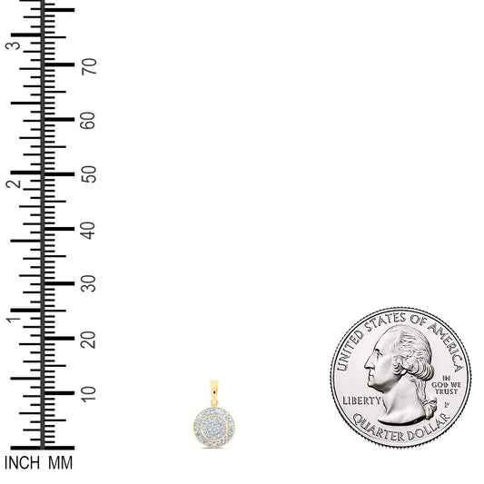 0.3 Ctw Natural Diamond Round Cluster Pendant in 10k Yellow Gold