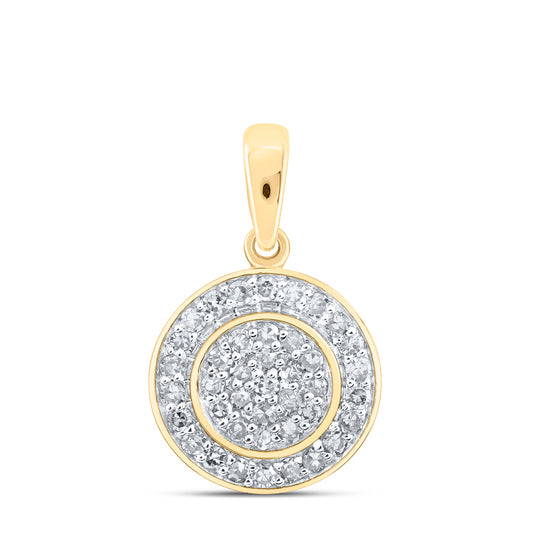 0.3 Ctw Natural Diamond Round Cluster Pendant in 10k Yellow Gold