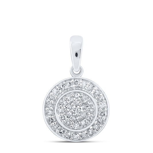 0.3 Ctw Natural Diamond Round Cluster Pendant in 10k White Gold
