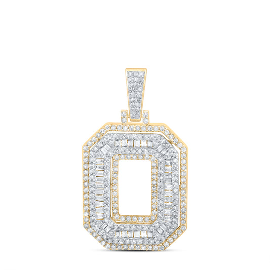 0.94 Ctw Natural Diamond Hiphop Initial Letter O Pendant in 10k Yellow Gold