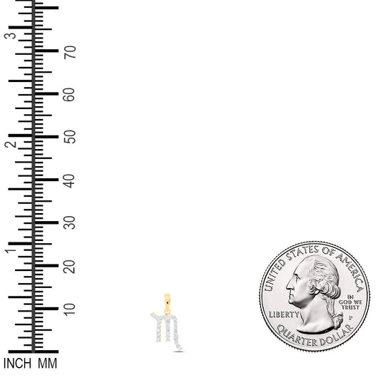 0.25 Ctw Natural Diamond Scorpio Zodiac Sign Pendant in 10k Yellow Gold