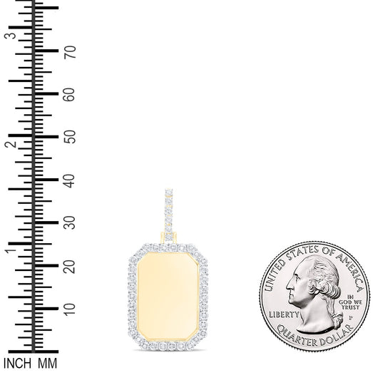 0.12 Ctw Natural Diamond Octagone Memory Picture Frame Pendant in 10k Yellow Gold