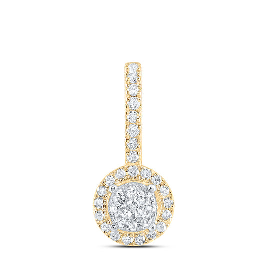 0.27 Ctw Natural Diamond Gift Fashion Round Shaped Pendant in 10k Yellow Gold