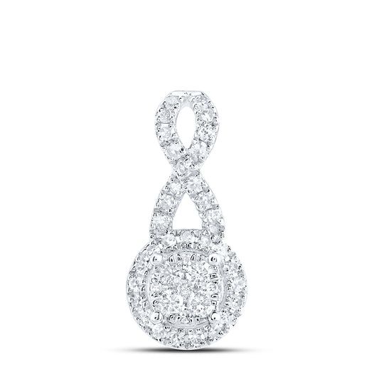 0.23 Ctw Natural Diamond Round Infinity Fashion Pendant in 10k White Gold