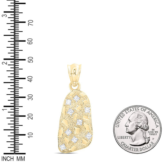 0.65 Ctw Natural Diamond Nugget Pendant in 10k Yellow Gold