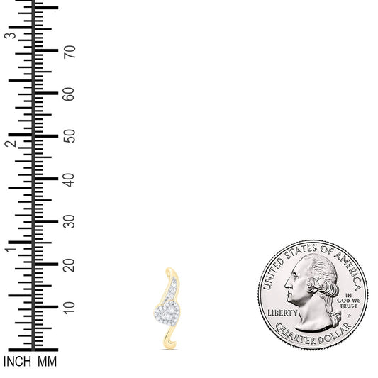 0.11 Ctw Natural Diamond Heart Gift Pendant in 10k Yellow Gold